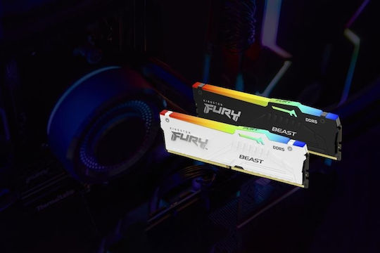 Kingston Fury Beast RGB DDR5 32GB RAM με 2x16GB Modules και Ταχύτητα 5600 για Desktop