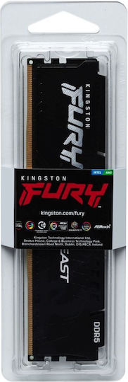 Kingston Fury Beast DDR5 με Module 1x8GB και Ταχύτητα 5600 για Desktop