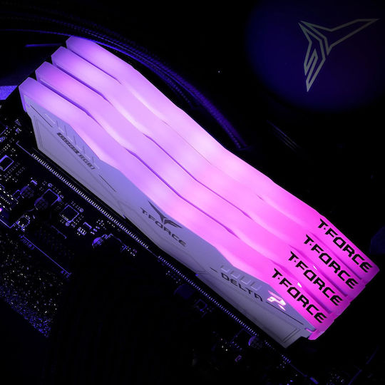 TeamGroup Delta RGB White 32GB DDR5 RAM cu Viteză 6400 pentru Desktop