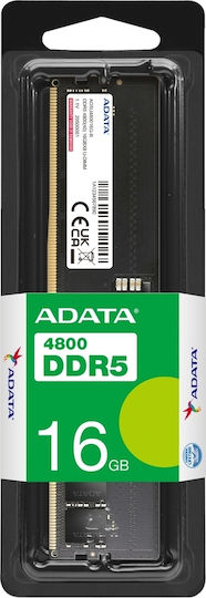Adata 16GB DDR5 RAM cu Viteză 4800 pentru Desktop (AD5U480016G-S