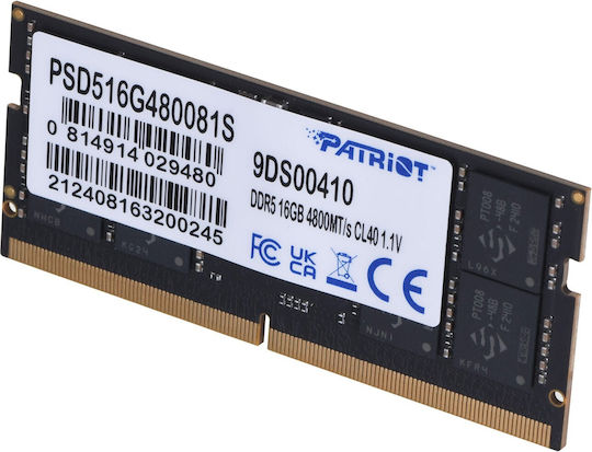 Patriot Signature DDR5 με Module 1x16GB και Ταχύτητα 4800 για Laptop