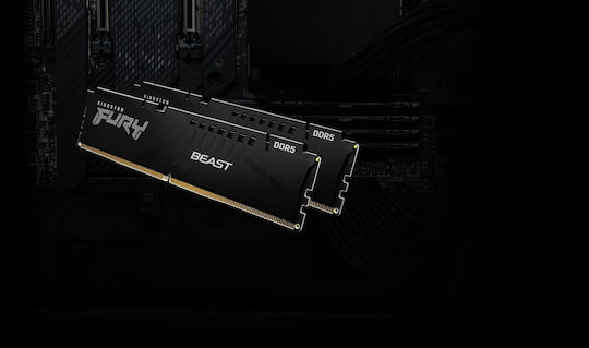 Kingston Fury Beast DDR5 32GB RAM με 2x16GB Modules και Ταχύτητα 5600 για Desktop
