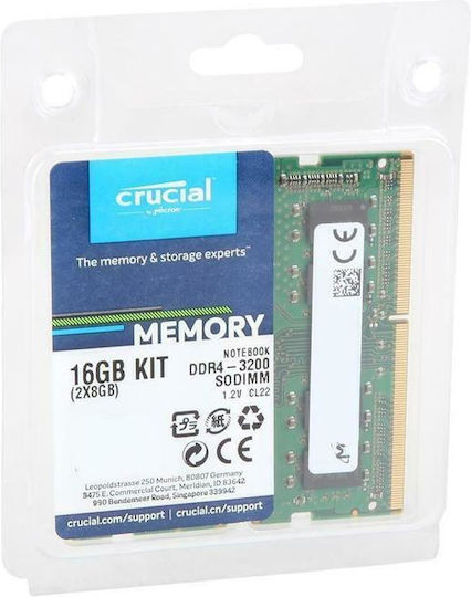 Crucial 16GB DDR4 RAM cu 2 module (2x8GB) și Viteză 3200 pentru