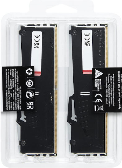 Kingston Fury Beast RGB DDR5 16GB RAM με 2x8GB Modules και Ταχύτητα 5200 για Desktop