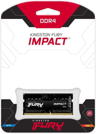 Kingston Fury Impact DDR4 με Module 1x16GB και Ταχύτητα 3200 για Laptop