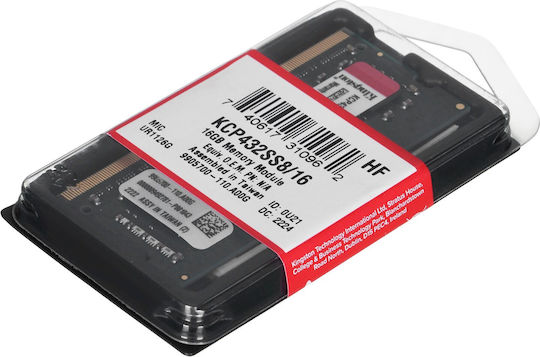 Kingston DDR4 with Module 1x16GB and Speed 3200 for Laptop