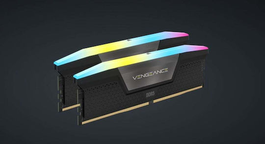 Corsair Vengeance RGB DDR5 64GB RAM with 2x32GB Modules and Speed 5200 for Desktop