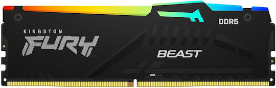 Kingston Fury Beast RGB DDR5 128GB RAM με 4x32GB Modules και Ταχύτητα 5600 για Desktop