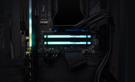 Kingston Fury Beast RGB DDR5 128GB RAM με 4x32GB Modules και Ταχύτητα 5600 για Desktop