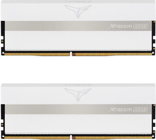 TeamGroup T-Force Xtreem ARGB White DDR4 16GB RAM με 2x8GB Modules και Ταχύτητα 3200 για Desktop