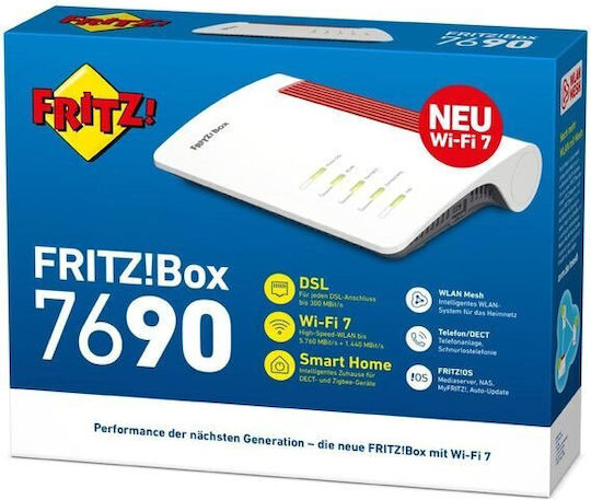 AVM FRITZ!Box 7690 v1 Ασύρματο VDSL2 Modem Router με 3 Θύρες 2.5 Gigabit