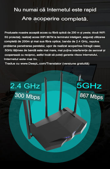 Tenda AC7 Drahtlos Router Wi‑Fi 5 mit 3 Anschlüssen Ethernet