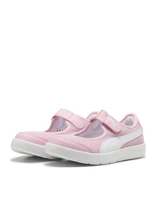 Kids Ballerinas Courtflex v3 Lina V PS with Hoop & Loop Closure Pink