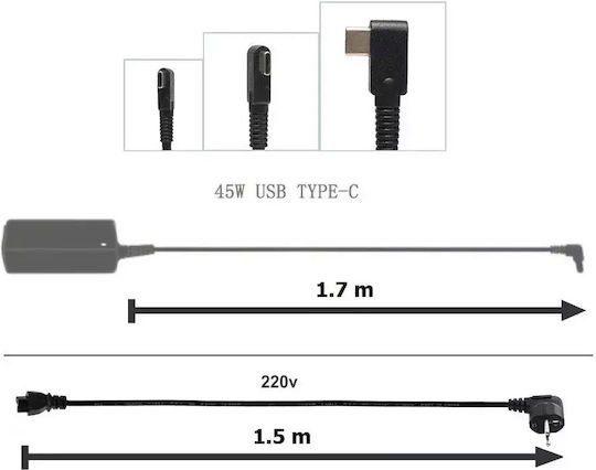 Încărcător Laptop USB-C 45W 20V 2.25A Pentru HP