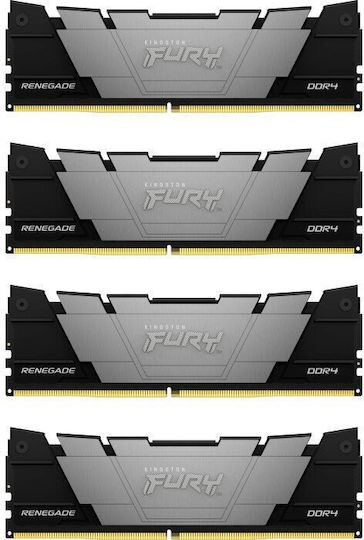 Kingston Fury Renegade DDR4 64GB RAM με 4x16GB Modules και Ταχύτητα 3600 για Desktop