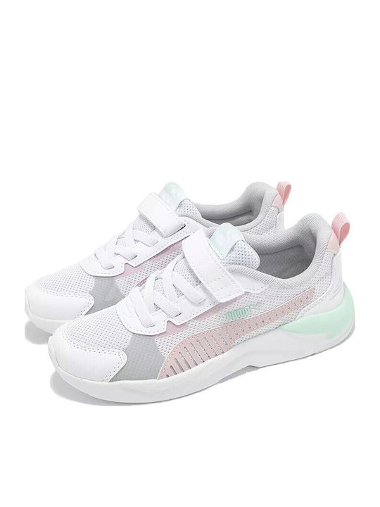 X-Ray 3 Kids Sports Running Shoes with Hoop & Loop Closure White