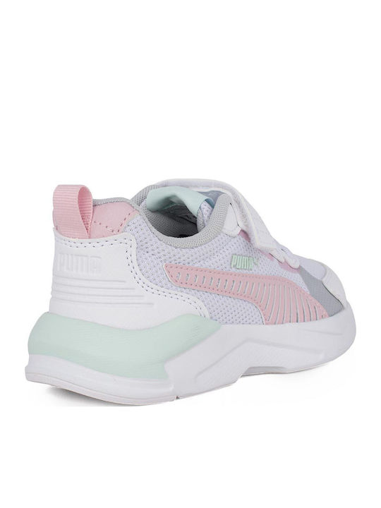 X-Ray 3 Kids Sports Running Shoes with Hoop & Loop Closure White
