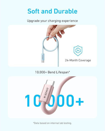 Anker Zolo USB 2.0 Cable USB-C male - USB-C 240W Μαύρο 1m A8060H11
