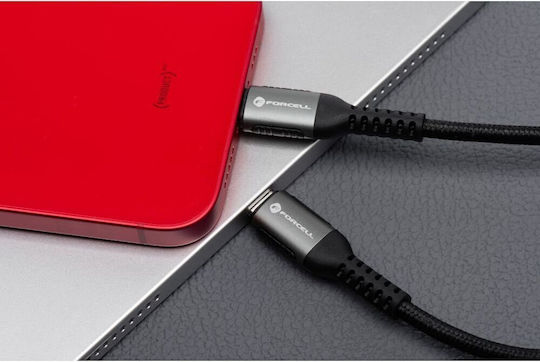 Forcell USB-C to Lightning Cable 27W Μαύρο 0.25m