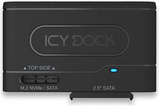 Icy Dock MB104U-1SMB USB 3.2 Gen 2 (Type-C) to 2.5" SATA SSD/HDD & M.2 NVMe/SATA SSD Adapter Μαύρο