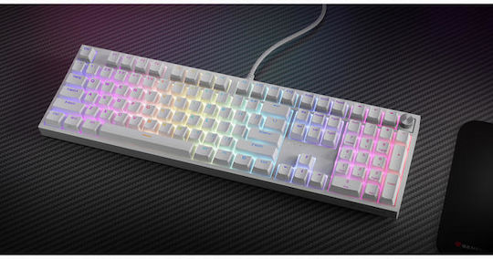 Genesis Thor 404 Gaming Mechanical Keyboard Tenkeyless with Gateron Yellow Pro switches and RGB lighting (English US) White