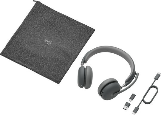 Logitech Zone Wireless 2 Teams Version With Receiver On Ear Multimedia Ακουστικά με μικρόφωνο και σύνδεση Bluetooth / USB-A σε Γκρι χρώμα