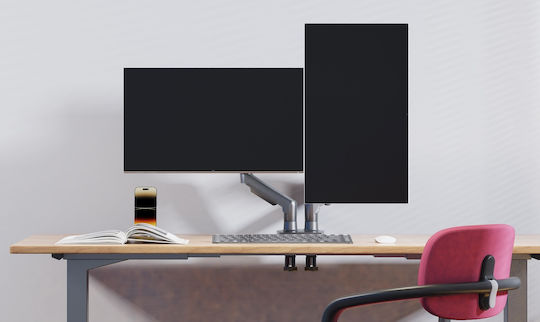 North Bayou NB F160B Stand Desk Mounted for 2 Monitors up to 27" with Arm