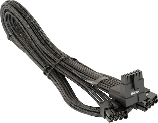 Seasonic Wa2v16881bw Захранващ кабел 2x 8-пинов към 1x 90° 12v-2x6 70 см ATX 3 PCIe 5 600W Черен