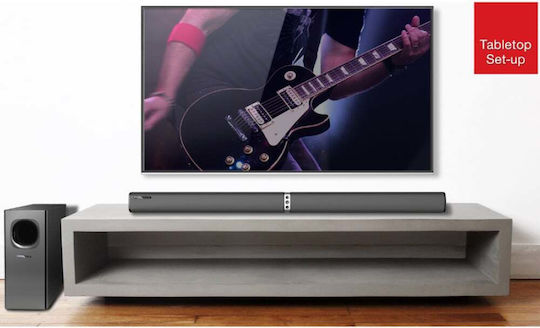 Crystal Audio CASB240HD Soundbar 2.1 Bluetooth και HDMI 240W με Τηλεχειριστήριο Μαύρο