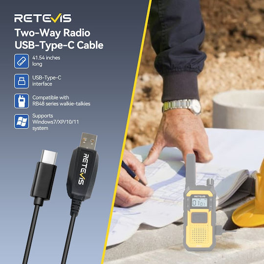 Καλώδιο Retevis Usb Pc48 Προγραμματισμό Πομποδεκτών Rb648p