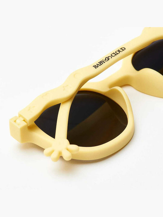 Baby Cloud Wavy Square Kids Sunglasses with Polarized Lens Palm Yellow for 2-5 Years