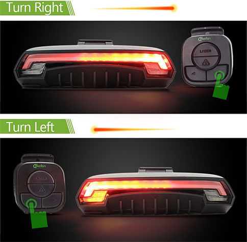 XLC 6134 Rechargeable Rear Bicycle Light Wireless Laser with USB and Flash with Remote Control