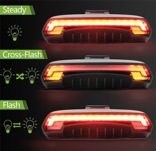 XLC 6134 Rechargeable Rear Bicycle Light Wireless Laser with USB and Flash with Remote Control