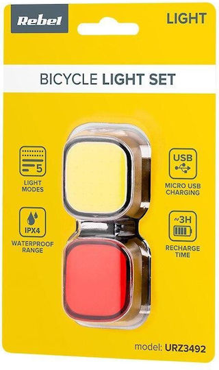 Rebel URZ3492 Rechargeable Bicycle Lights Set