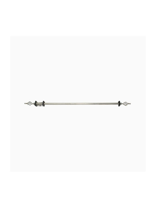Extendable Metallic Curtain Pole Single 120-210cm Gray