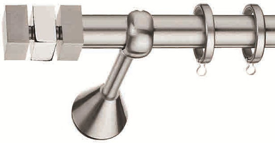 Enis by Domus Metallisch Vorhangstange Kleopatra Doppel mit Schiene Φ25mm 160cm Nickel Matte - Chrome