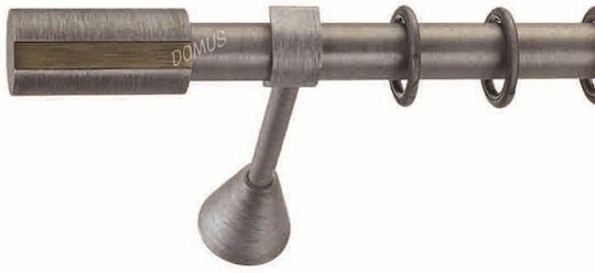 Enis by Domus Metallisch Vorhangstange Horizontal Doppel mit Schiene Φ25mm 160cm Antique Anthracite