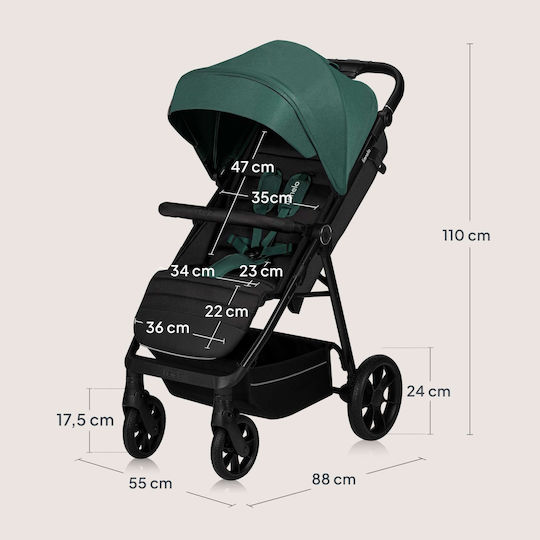 Lionelo Mira Καρότσι Μωρού Kατάλληλο από 6+ Mηνών Green Emerald 10.5kg
