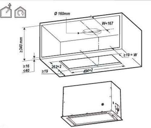 Elica Lane BL MAT/A/72 Μηχανισμός Απορρόφησης 72cm Μαύρος