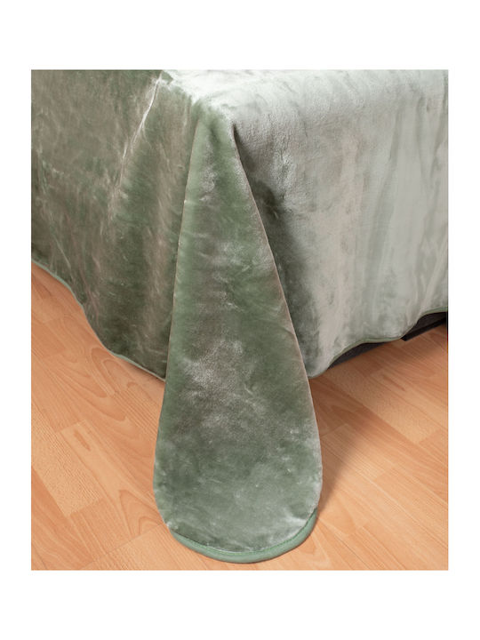 Silk Fashion Κουβέρτα Βελουτέ Μονή 160x220εκ. Πράσινο