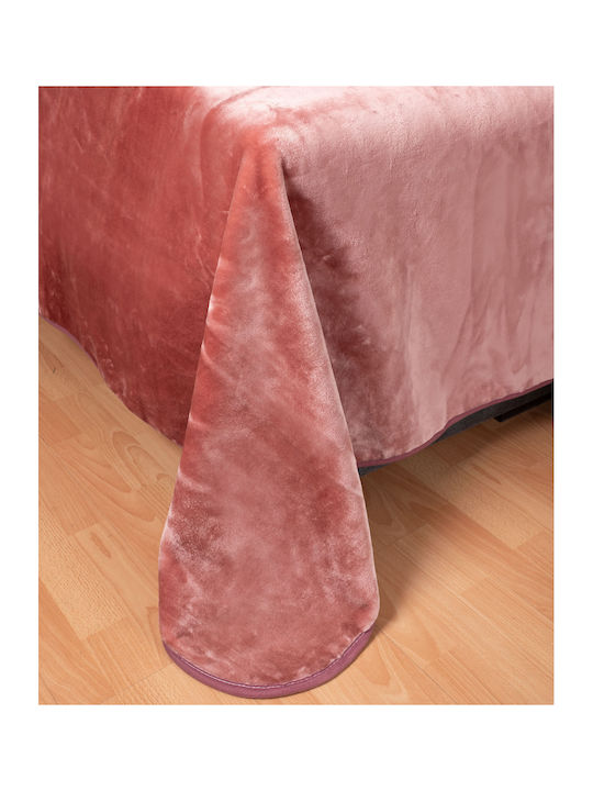 Silk Fashion Κουβέρτα Βελουτέ Μονή 160x220εκ. Σάπιο Μήλο