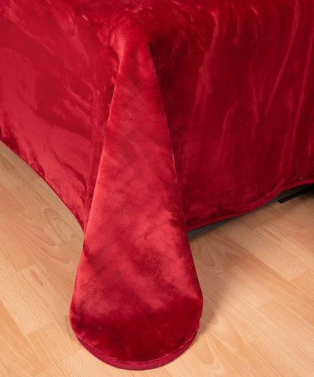 Silk Fashion Κουβέρτα Βελουτέ Μονή 160x220εκ. Κόκκινο 5206978075384