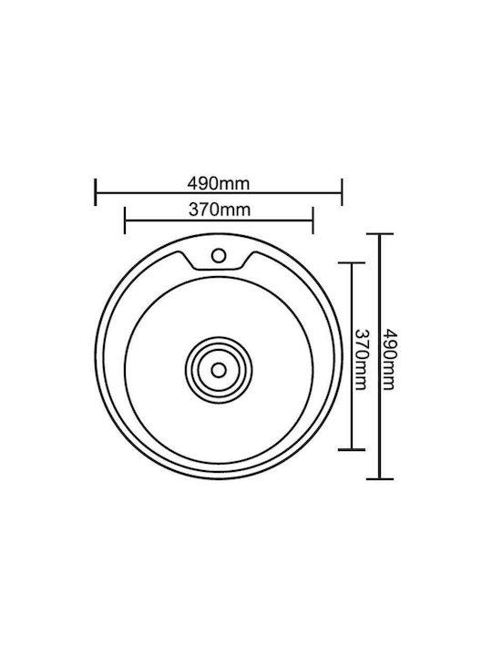 Inter Ceramic ICK 4949 Ένθετος Νεροχύτης Inox Σατινέ Μ49xΠ49cm Chrome