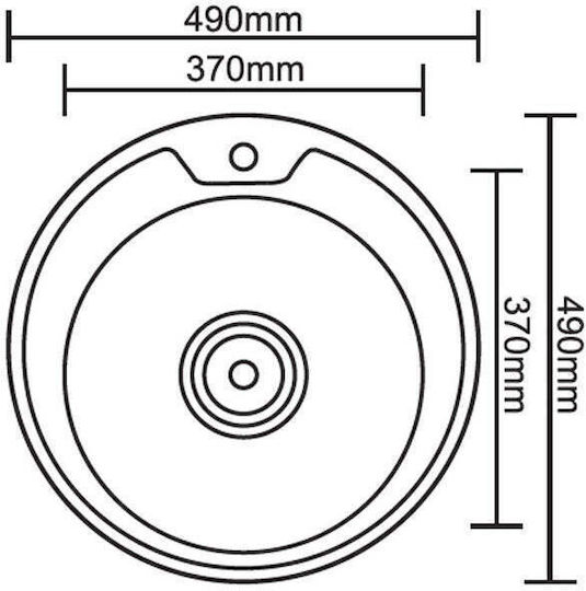 Inter Ceramic ICK 4949 Drop-In Spüle Inox Satiniert B49xT49cm Chrome