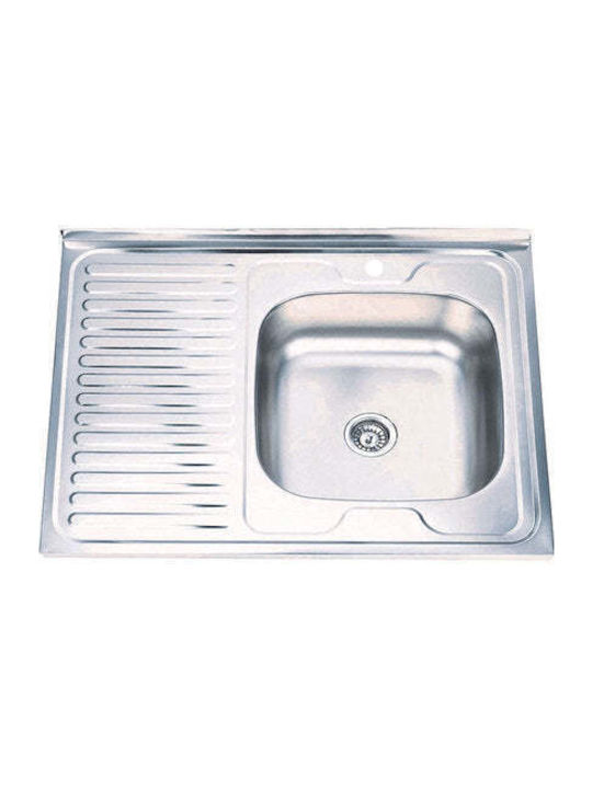 Inter Ceramic Drop-In Küchenspüle Inox M80xB60cm Silber