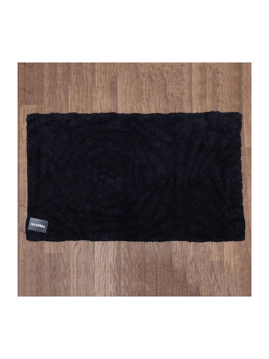 Anna Riska Bath Mat Cotton Rose Black 50x80cm