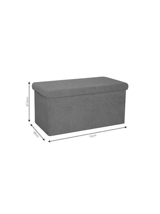 Bench Stool with Storage Space Upholstered with Fabric Forward Anthracite 76x38x38cm