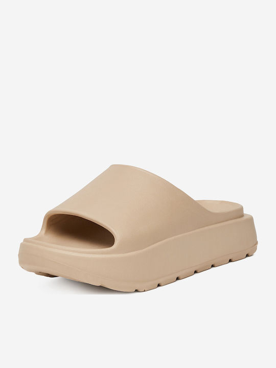 Frauen Flip Flops mit Plattform in Beige Farbe