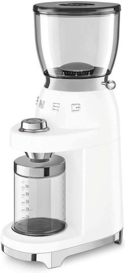 Smeg Elektrischer Kaffeemühle 150W mit einer Kapazität von 350gr und 30 Mahlstufen Weiß