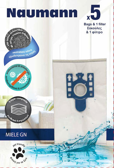 Naumann Miele GN Σακούλες Σκούπας 5τμχ Συμβατή με Σκούπα Miele